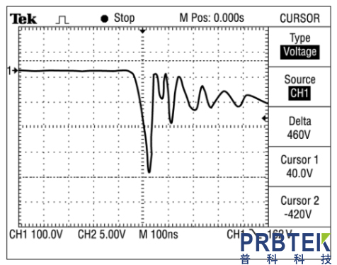 泰克示波器配套P5100高壓探頭是如何測試二極管故障電壓的